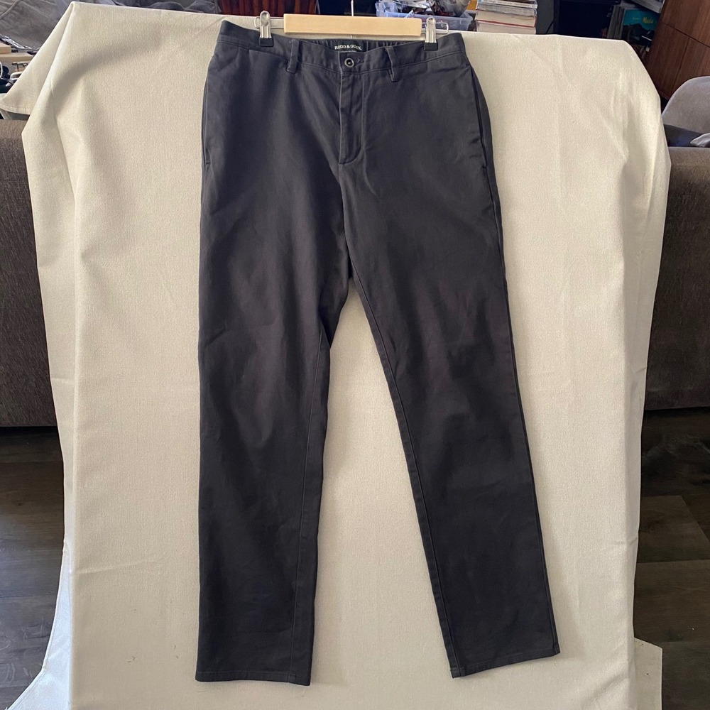 Rodd & Gunn Mens 34R Custom Fit Chino Pants Charcoal Grey Woven In Italy VP609